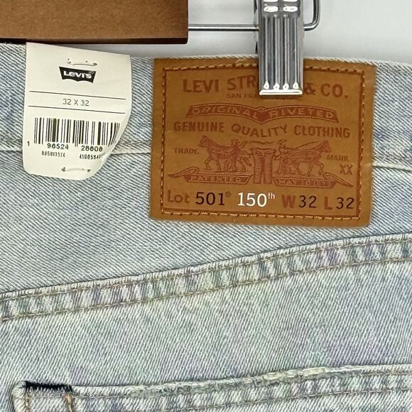 Levi’s 501 NWT Men’s 150 Anniversary Jeans Button Fly Straight Leg Size 32x32 - Picture 6 of 16